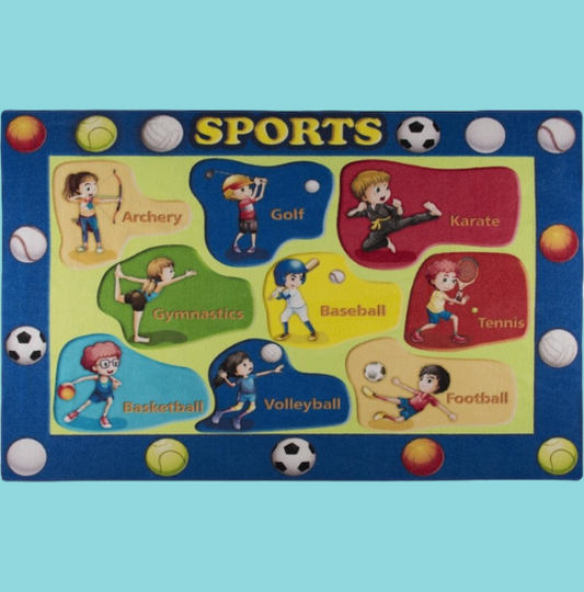 Sports Mavi Bukle Çocuk Halısı