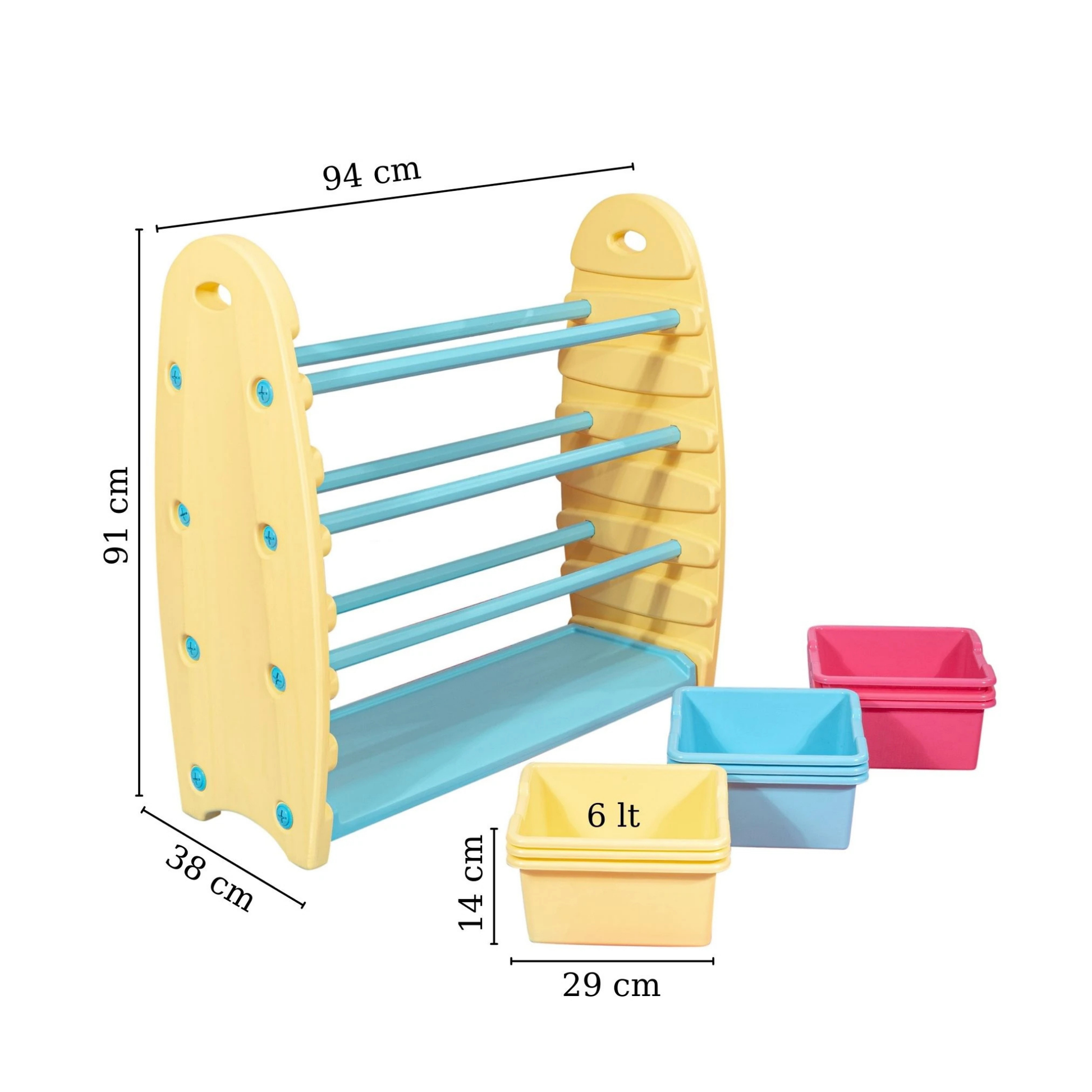 9’lu Saklama ve Oyuncak Rafı – Krem HerpaToys