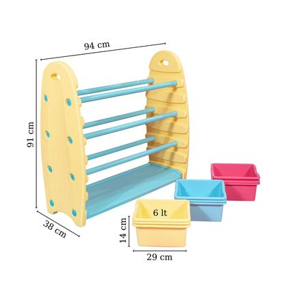 9’lu Oyuncak Saklama ve Düzenleme Rafı – Turkuaz HerpaToys