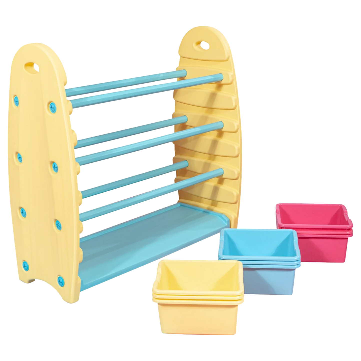 9’lu Saklama ve Oyuncak Rafı – Krem HerpaToys