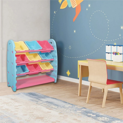 9’lu Oyuncak Saklama ve Düzenleme Rafı – Turkuaz HerpaToys