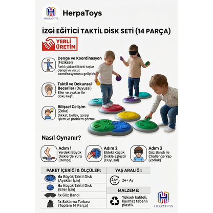 HerpaToys Eğitici Taktil Disk Seti 14 Parça