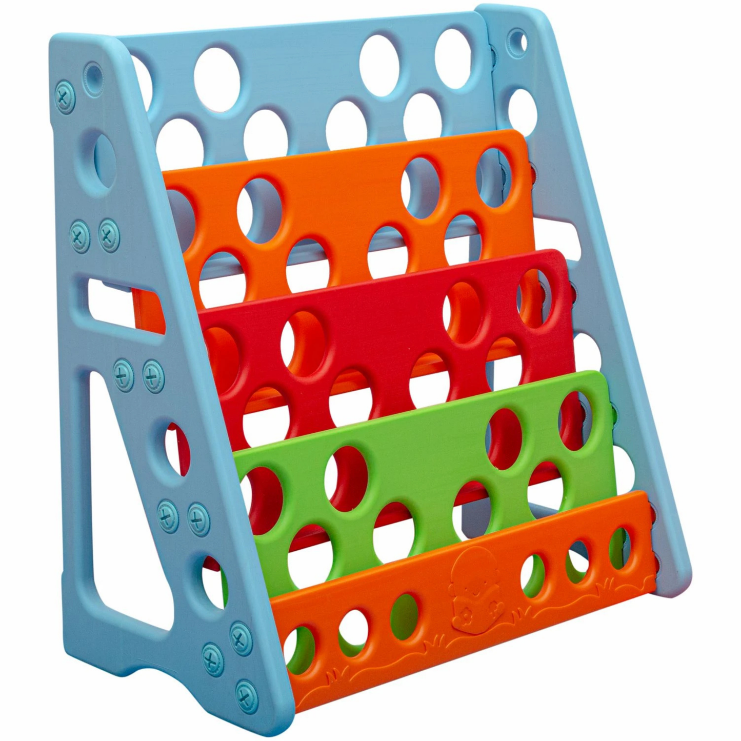 HerpaToys Renkli Montessori Kitaplık – 4 Raflı Çocuk Kitap Düzenleyici (80×80×41 cm) HerpaToys