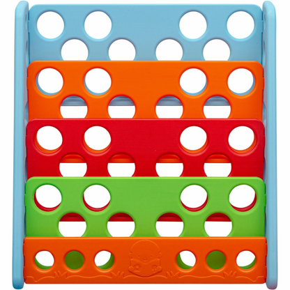 HerpaToys Renkli Montessori Kitaplık – 4 Raflı Çocuk Kitap Düzenleyici (80×80×41 cm) HerpaToys