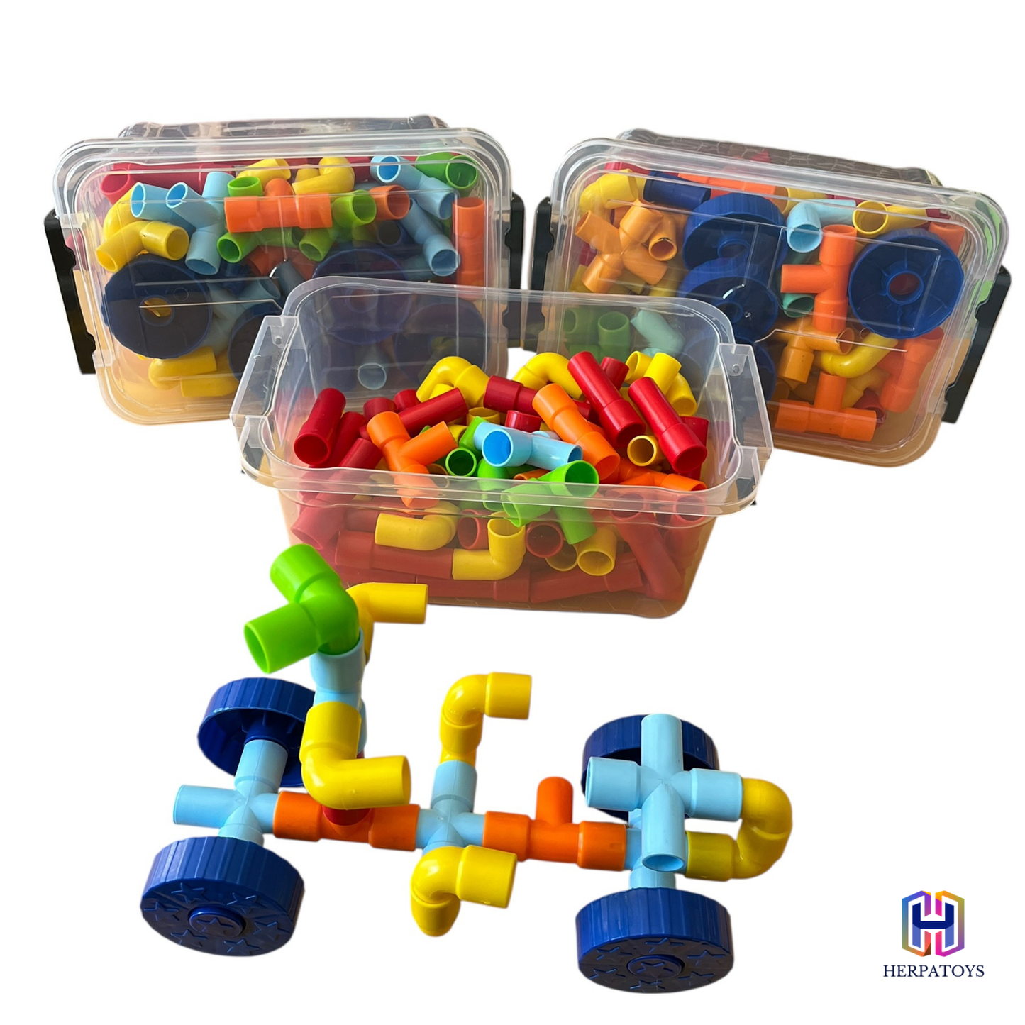 HerpaToys Boru Lego Seti 100 Parça Eğitici Yapı Oyuncağı HerpaToys