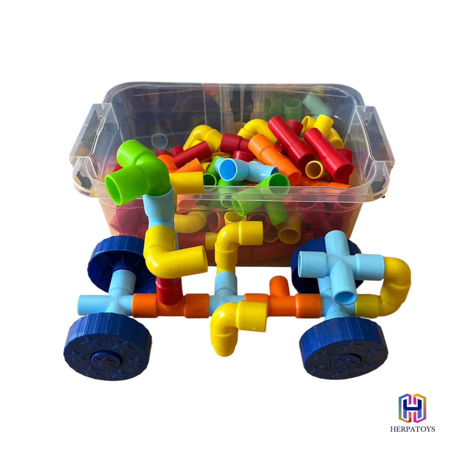 HerpaToys Boru Lego Seti 100 Parça Eğitici Yapı Oyuncağı HerpaToys