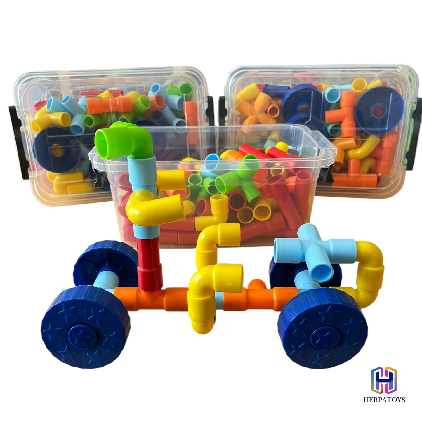 HerpaToys Boru Lego Seti 100 Parça Eğitici Yapı Oyuncağı HerpaToys