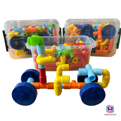 HerpaToys Boru Lego Seti 100 Parça Eğitici Yapı Oyuncağı HerpaToys